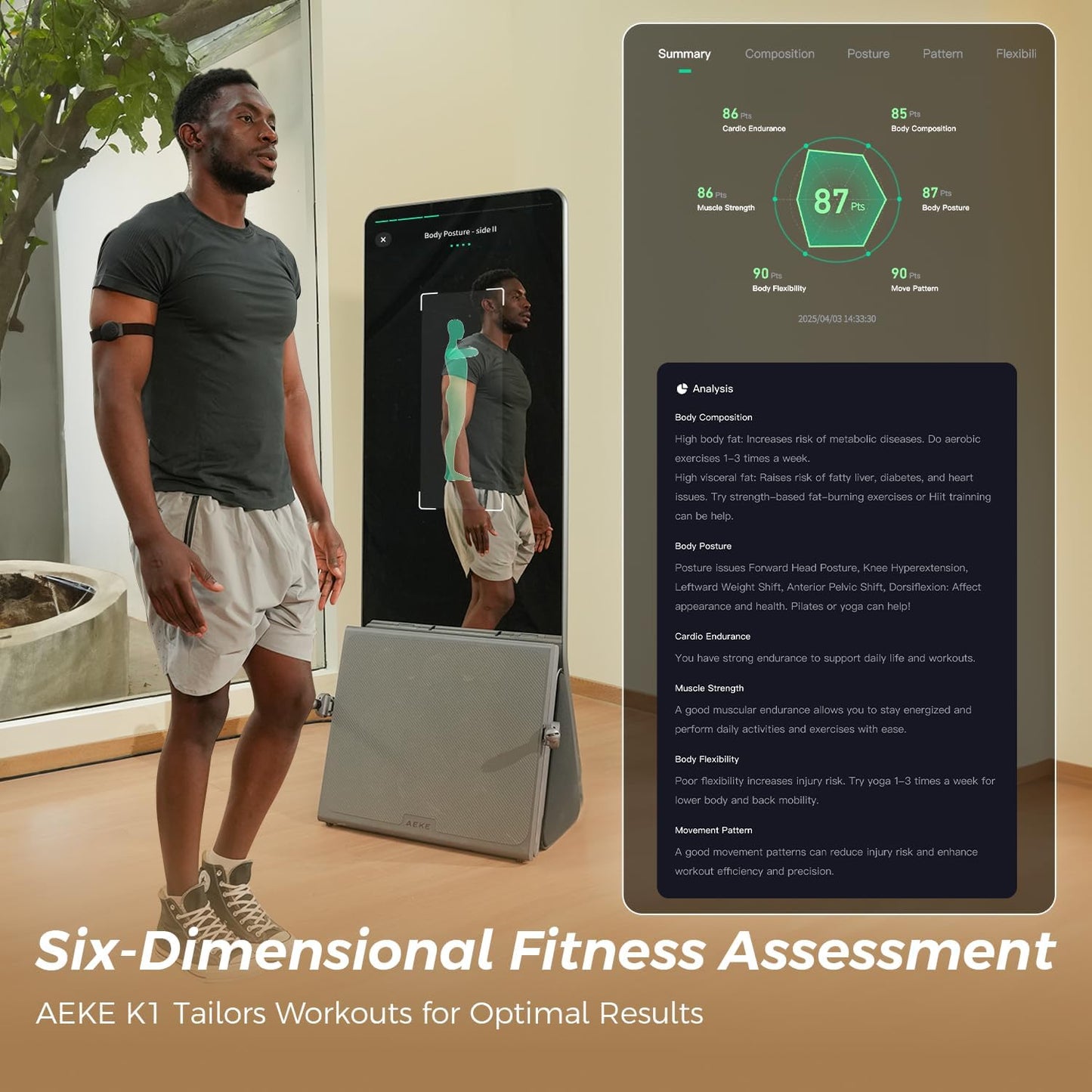 AEKE K1 Pro – Smart Fitness Mirror (Squat Pad + Yoga Mat Bundle)